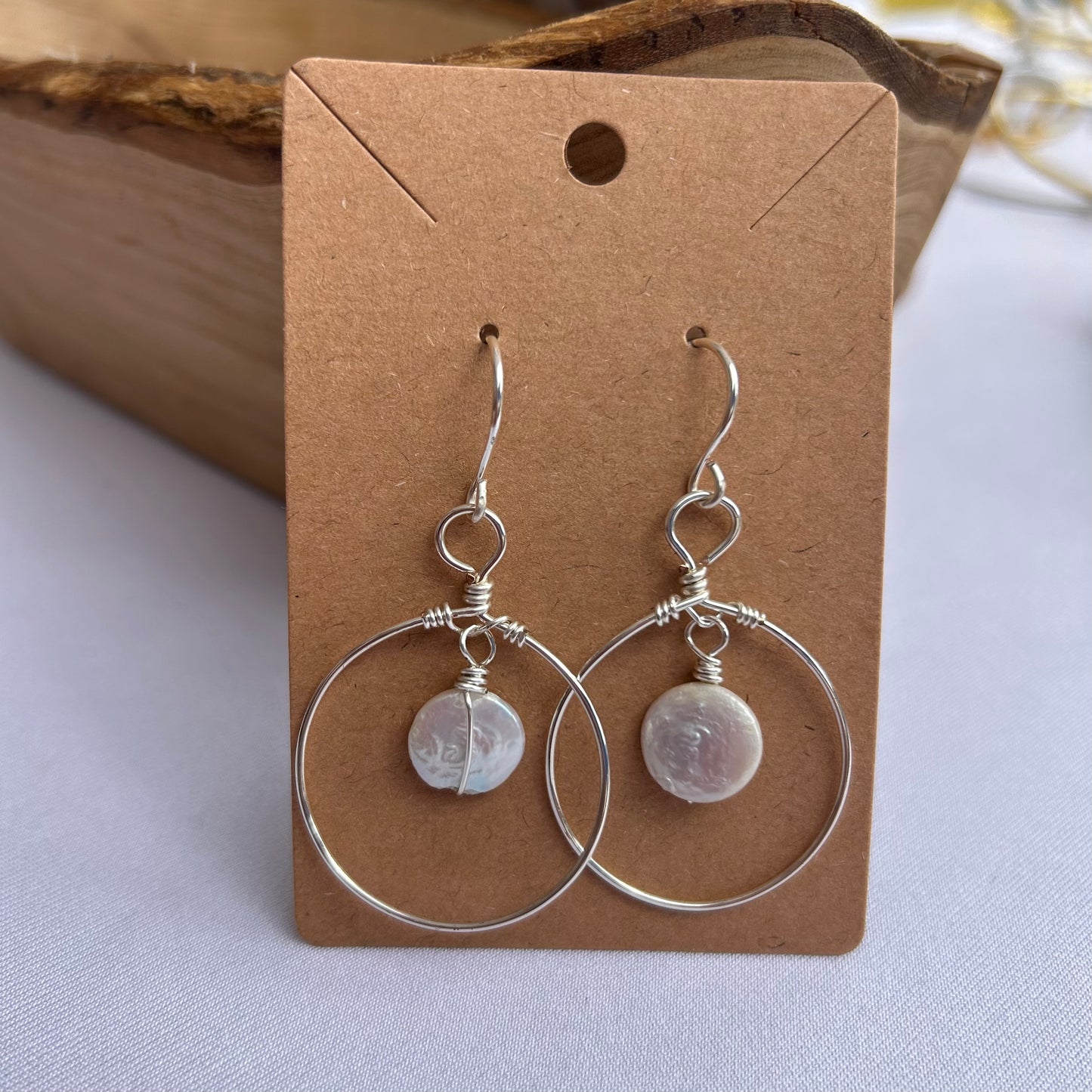 Coin pearl earrings