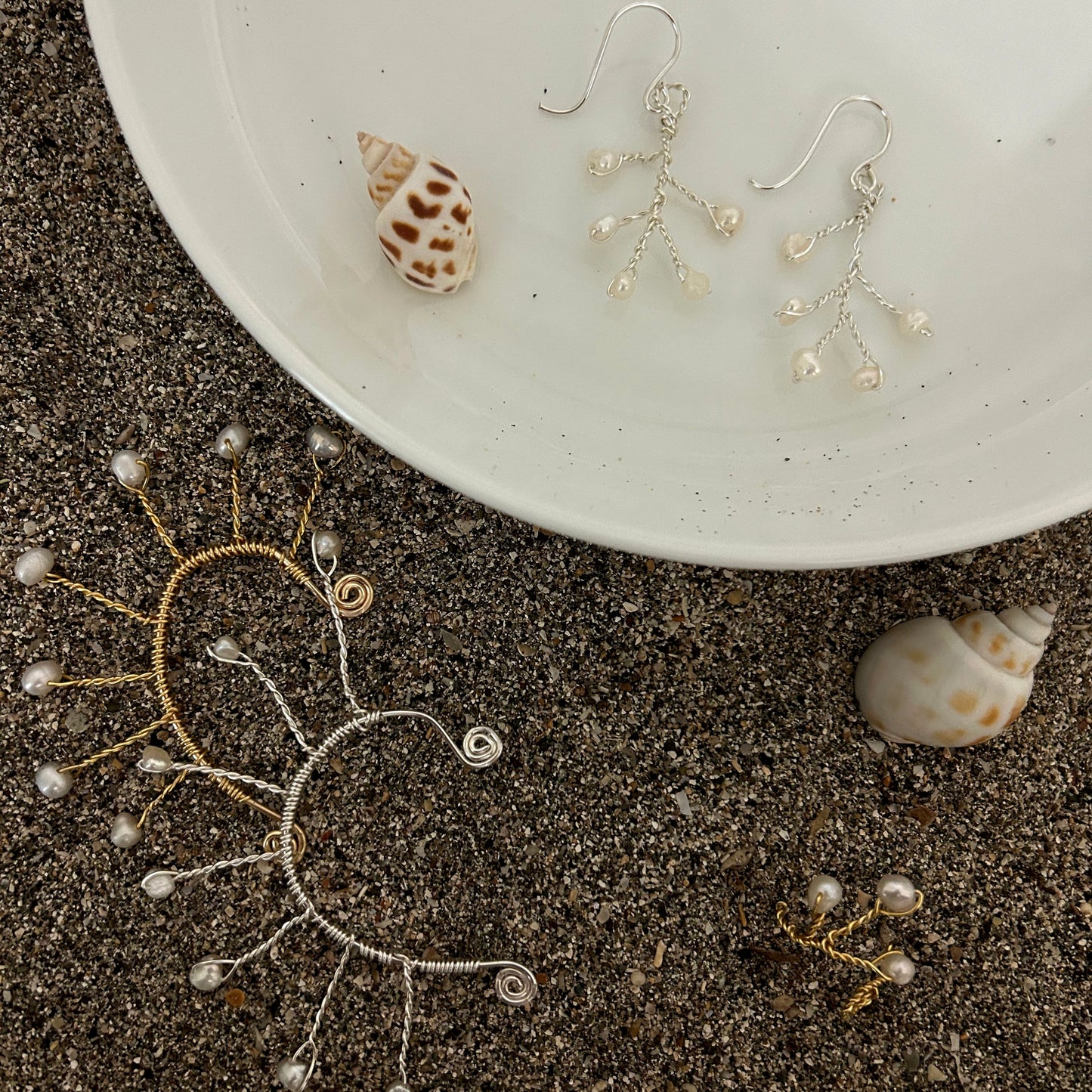 Coral-Pearl Earrings