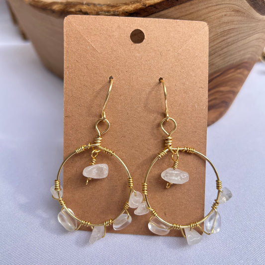 Clear quartz earrings
