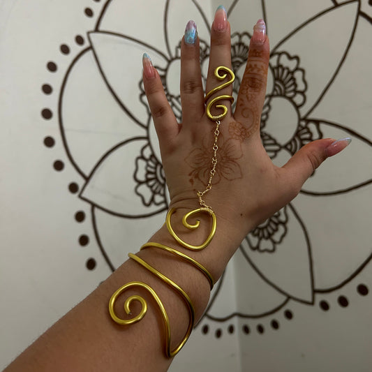 Hand Cuff Bracelet + Ring
